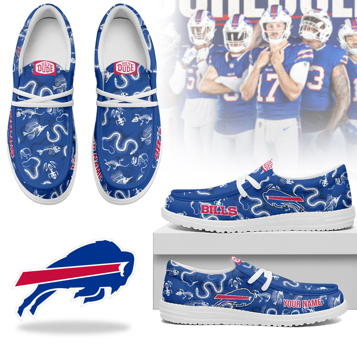 Men's Buffalo Bills Halloween Hey Dude Shoes