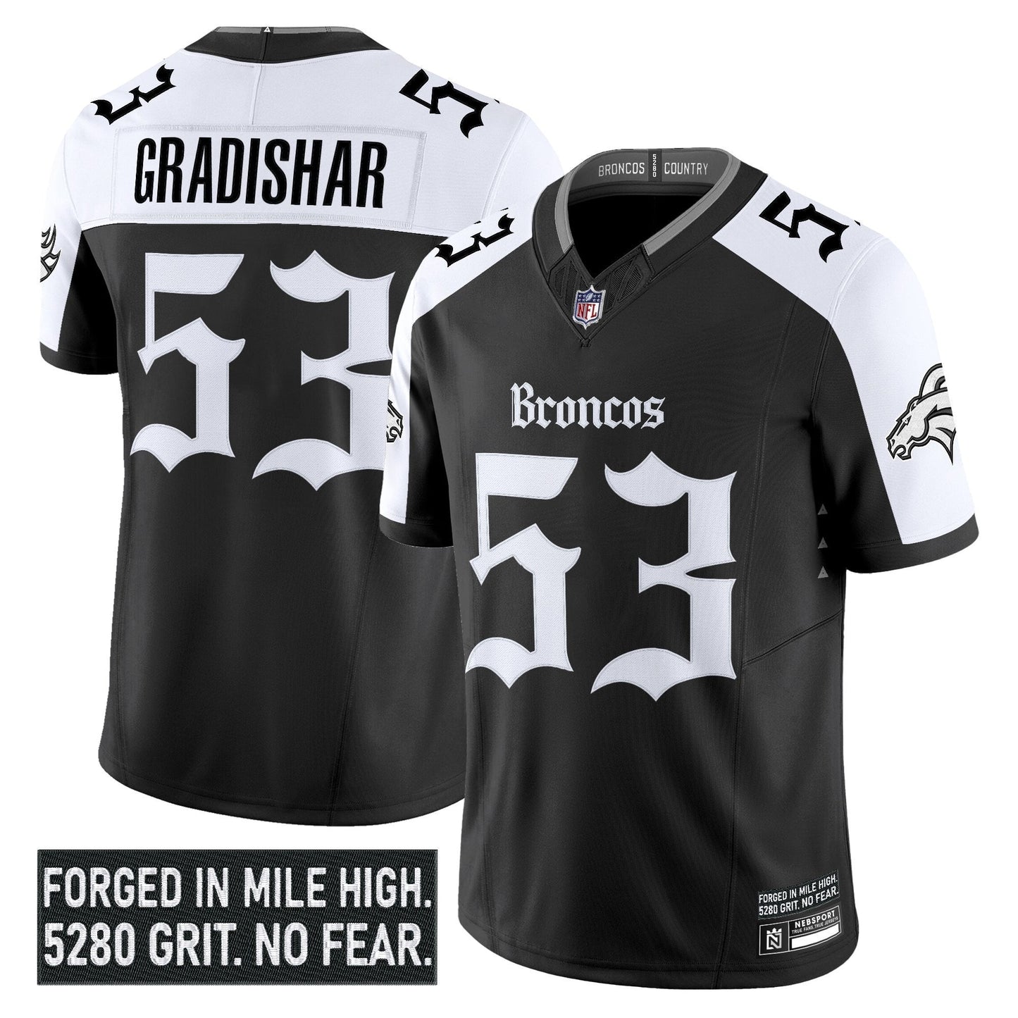 Men's Denver Broncos 'Gothic Mile High Shadows Edition' Vapor Limited Jersey - All Stitched