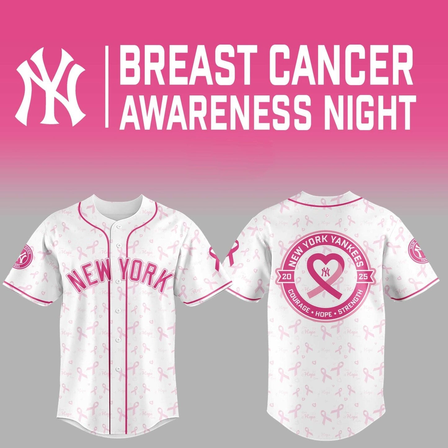 NYY x Breast Cancer Awareness Night - Limited Edition Jersey - Printed