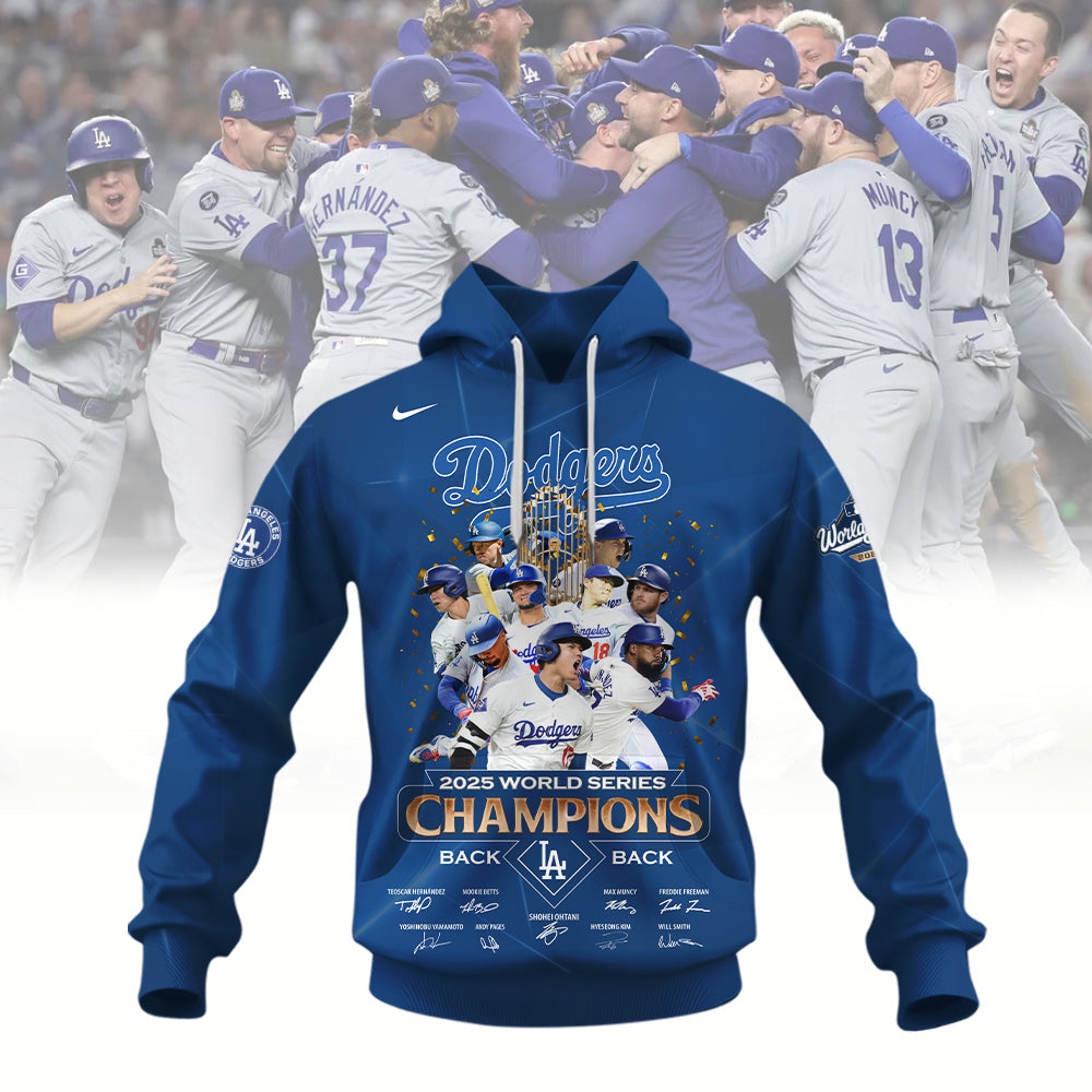 Dodgers World Series Champions Pullover Hoodie - Printed