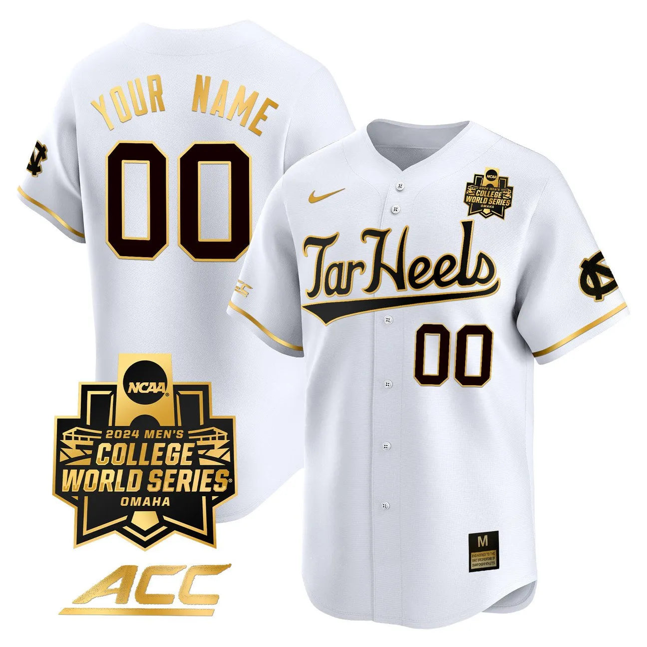 North Carolina Tar Heels 2024 College World Series Vapor Premier Limited Custom Jersey - All Stitched