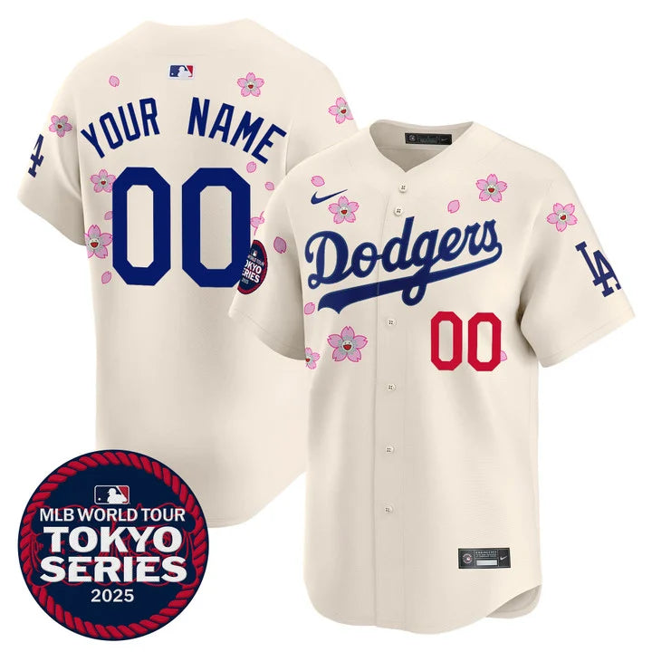 Dodgers Tokyo Series 2025 Vapor Premier Limited Custom Jersey - Stitched