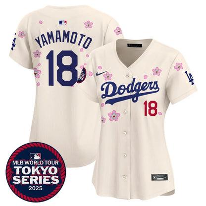 Women's Dodgers Tokyo Series 2025 Vapor Premier Limited Jersey V2 - Stitched