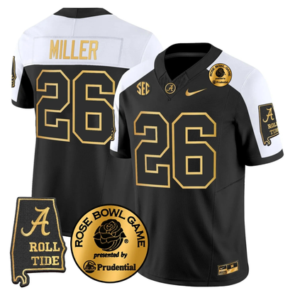 BAMA 2025 Rose Bowl Gold Vapor Limited Jersey - Alabama Map - All Stitched