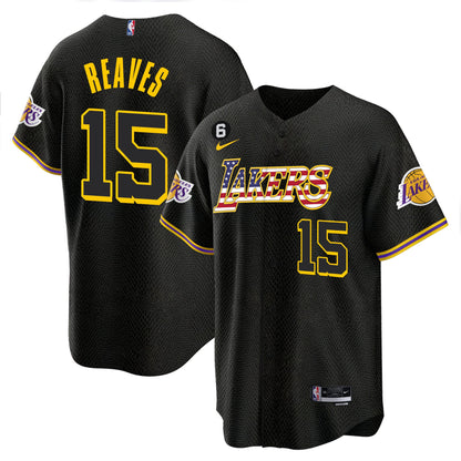 Men's Los Angeles Lakers Flag Baseball Jersey - All Stitched