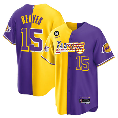Men's Los Angeles Lakers Flag Baseball Jersey - All Stitched