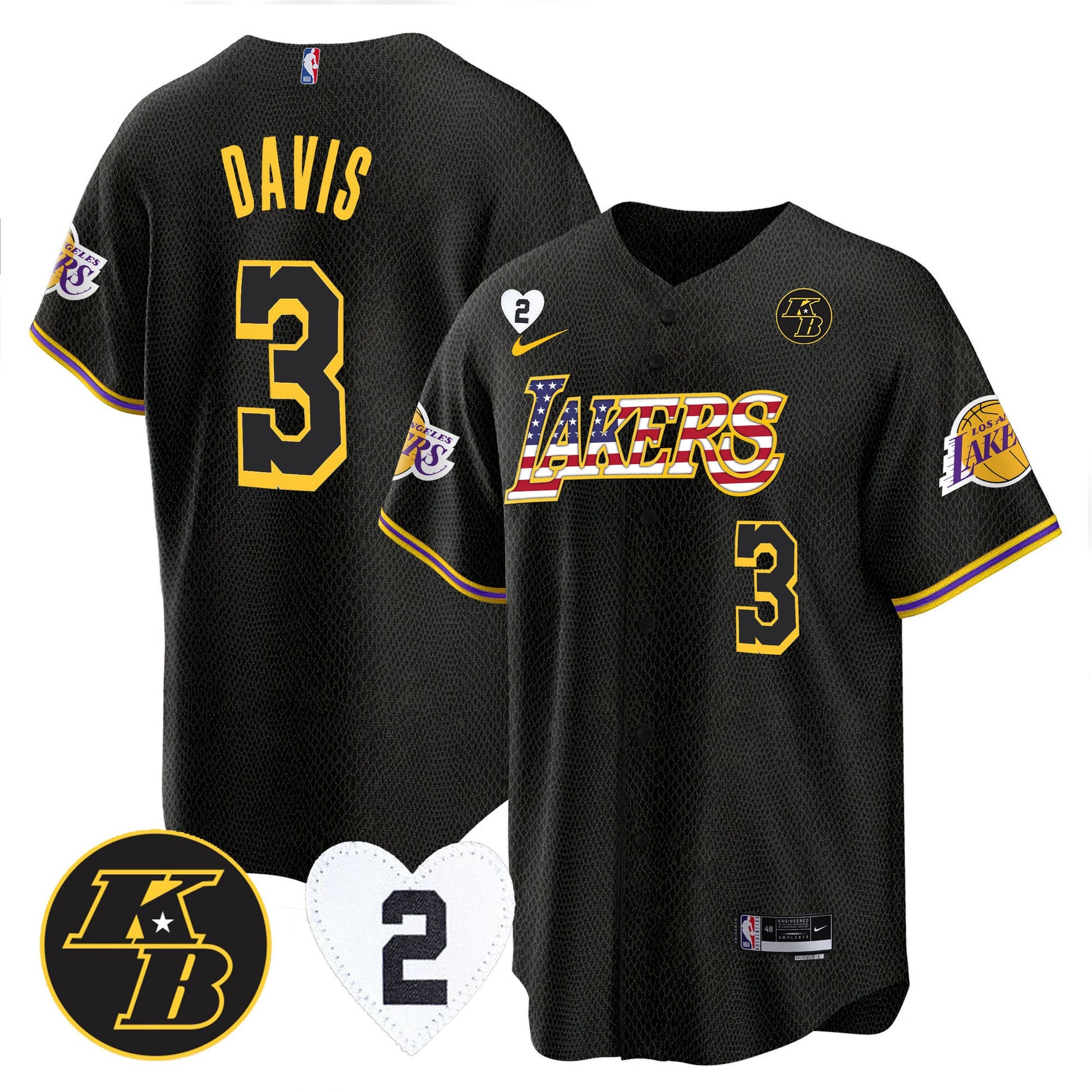 Men's Los Angeles Lakers Flag Baseball Jersey - All Stitched