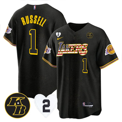 Men's Los Angeles Lakers Flag Baseball Jersey - All Stitched
