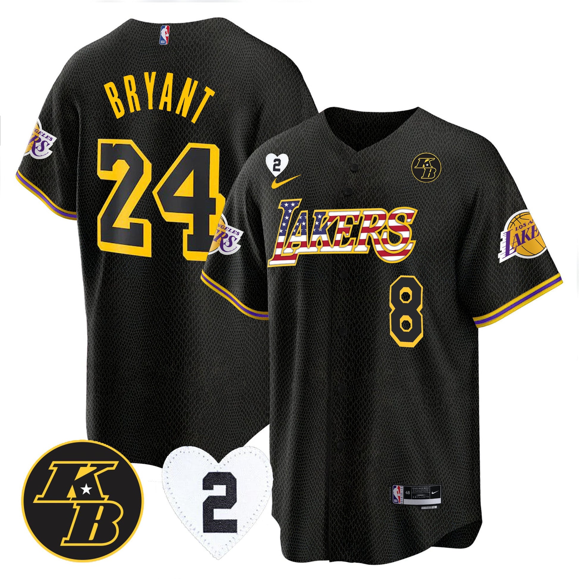 Men's Los Angeles Lakers Flag Baseball Jersey - All Stitched