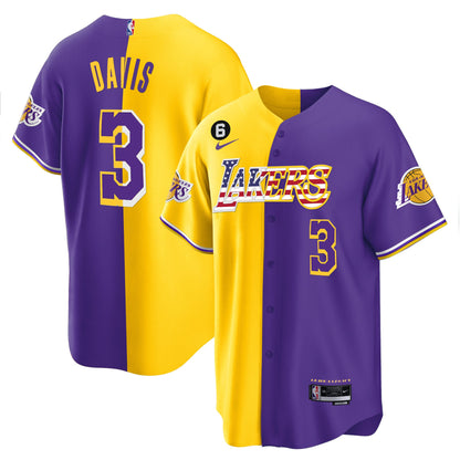 Men's Los Angeles Lakers Flag Baseball Jersey - All Stitched