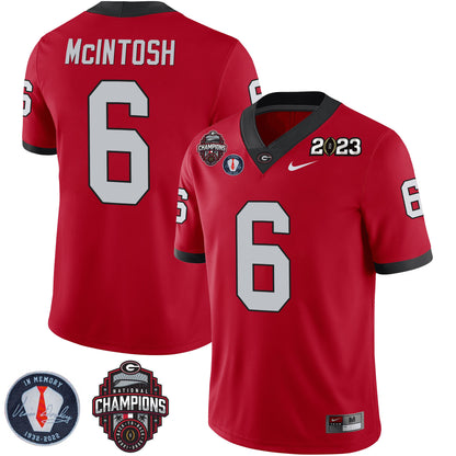 Georgia Bulldogs 2023 Champions & Vince Dooley Patch Jersey - All Stitched