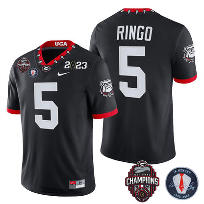 Georgia Bulldogs 2023 Champions & Vince Dooley Patch Jersey - All Stitched