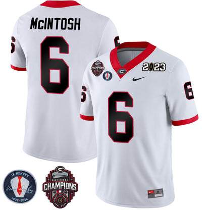 Georgia Bulldogs 2023 Champions & Vince Dooley Patch Jersey - All Stitched