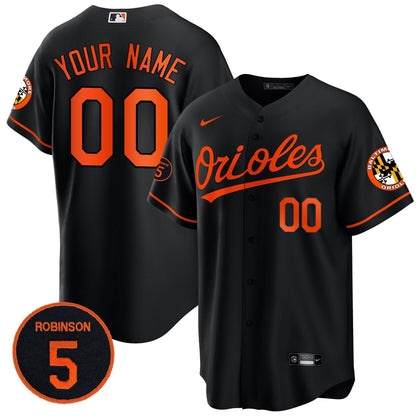 Baltimore Orioles Robinson Patch Cool Base Custom Jersey – All Stitched