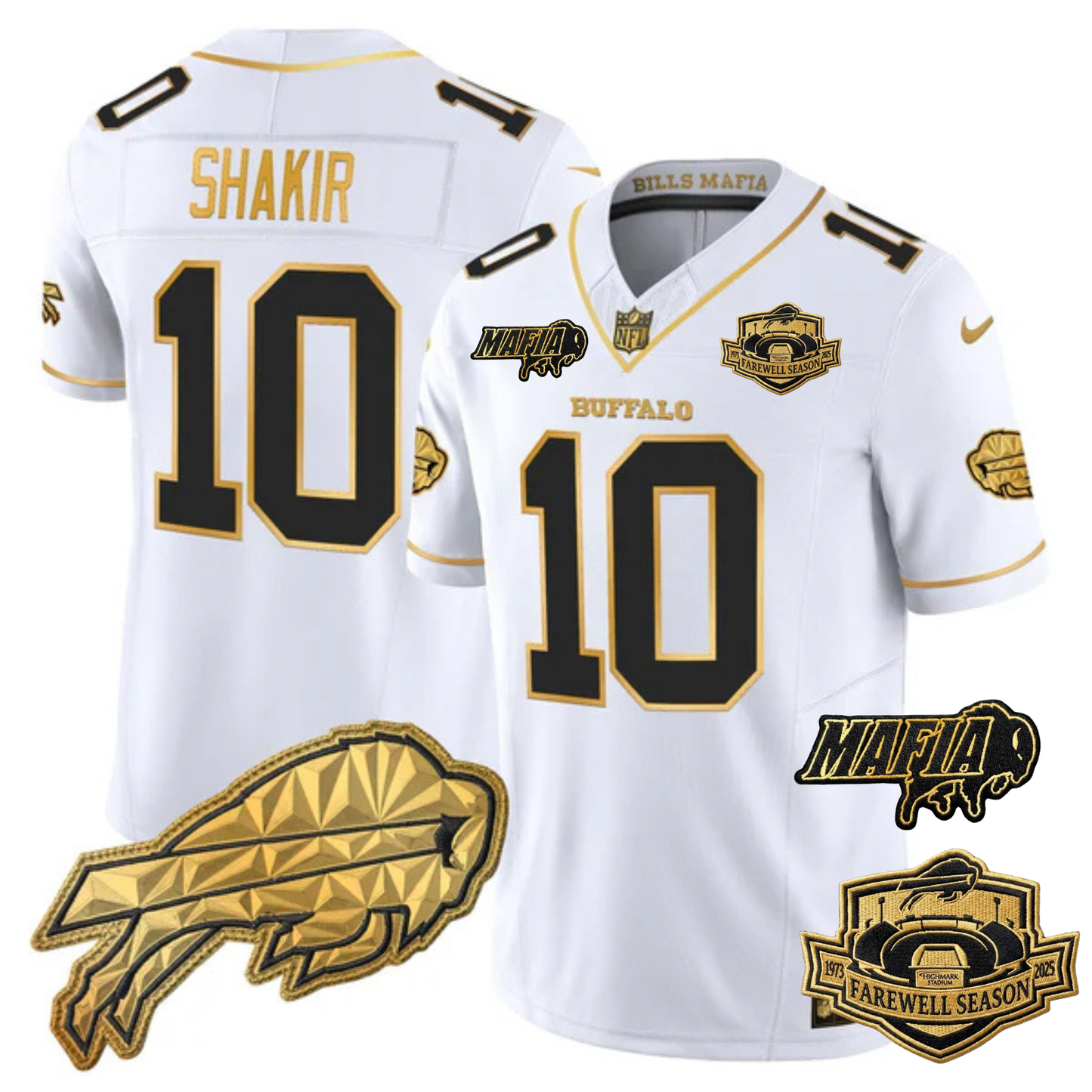 BUF Mafia 2025 "Rivalries" Gold Vapor Limited Jersey - All Stitched