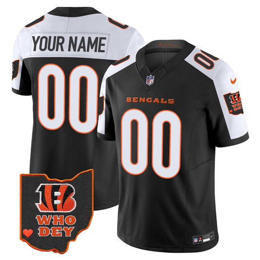 Bengals Ohio Patch Vapor Limited Custom Jersey V2 - All Stitched