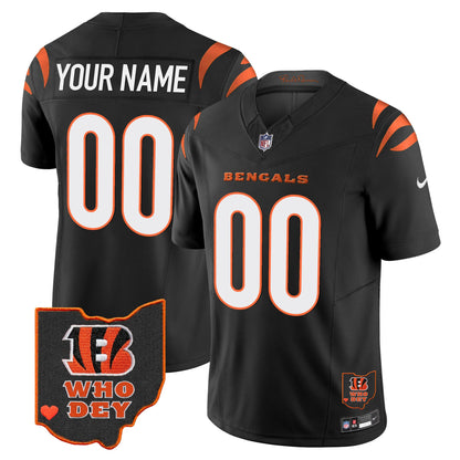 Bengals Ohio Patch Vapor Limited Custom Jersey V2 - All Stitched