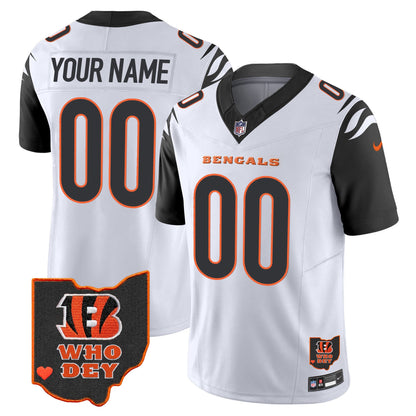 Bengals Ohio Patch Vapor Limited Custom Jersey V2 - All Stitched
