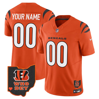 Bengals Ohio Patch Vapor Limited Custom Jersey V2 - All Stitched
