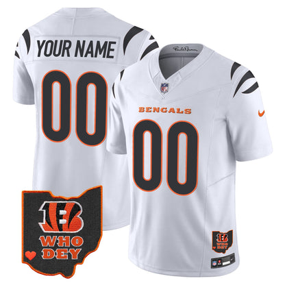 Bengals Ohio Patch Vapor Limited Custom Jersey V2 - All Stitched