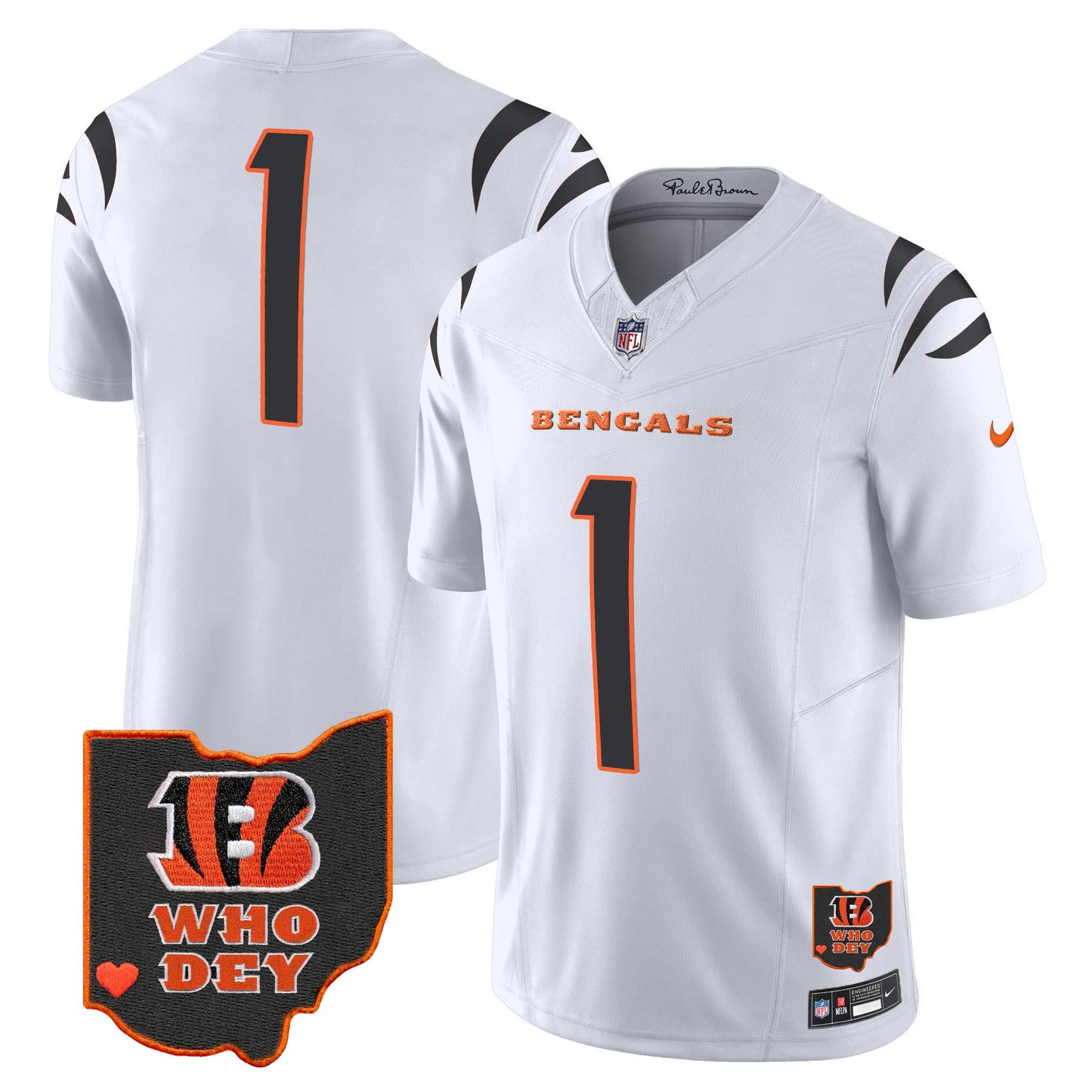 Men's Bengals Ohio Patch Vapor Limited Jersey V2 - All Stitched
