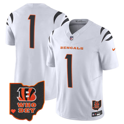 Men's Bengals Ohio Patch Vapor Limited Jersey V2 - All Stitched