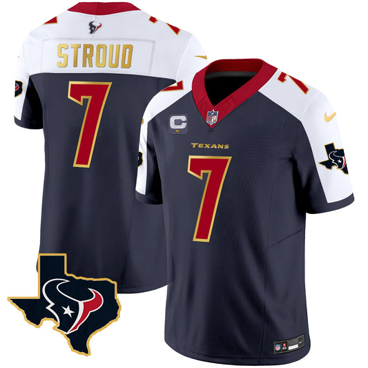 Men's Houston Texans Gold Trim Vapor Jersey - All Stitched