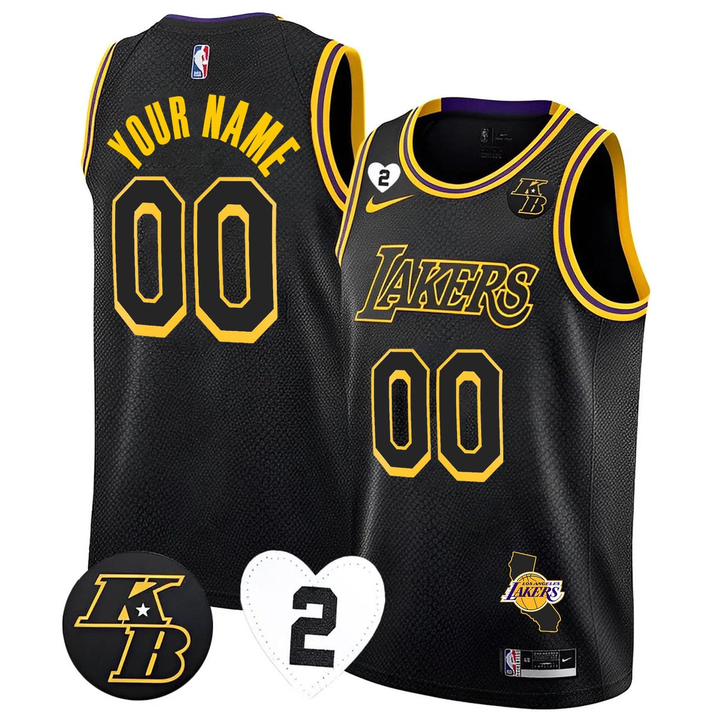 Los Angeles Lakers California Patch Custom Jersey - All Stitched