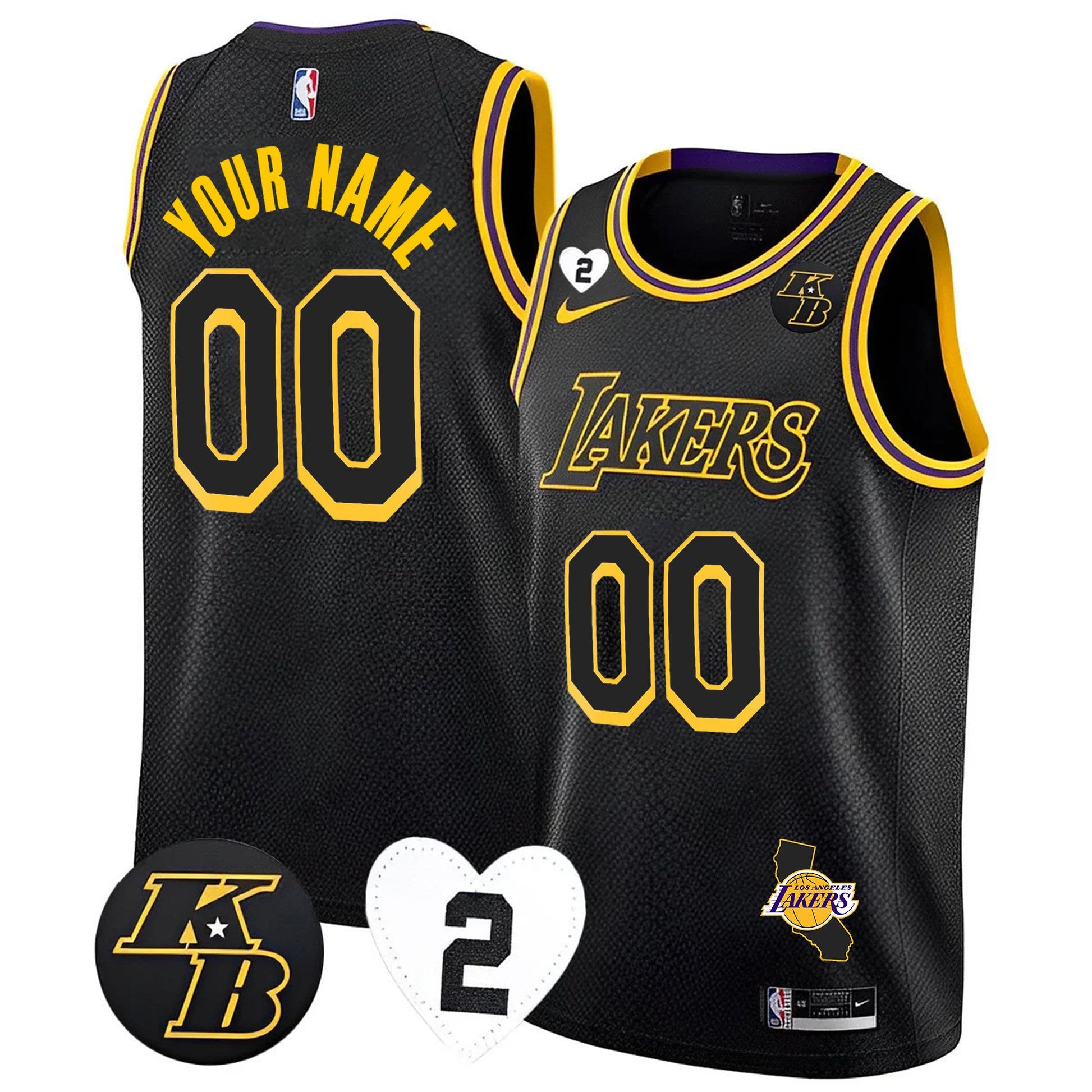Los Angeles Lakers California Patch Custom Jersey - All Stitched