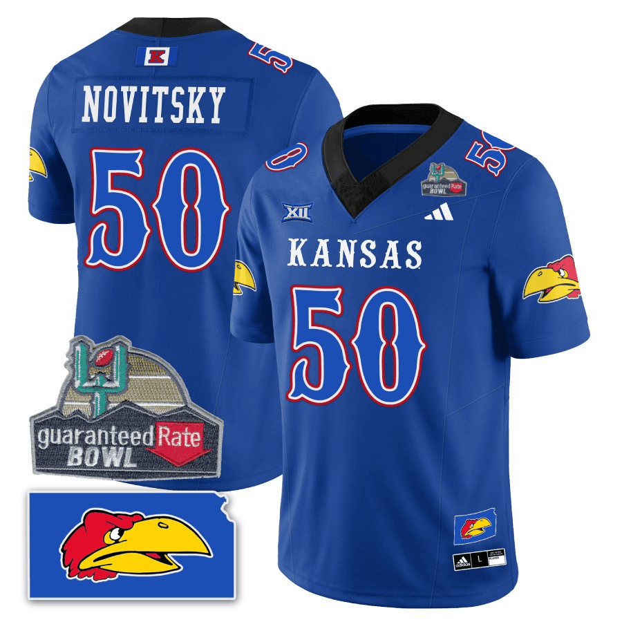 Kansas Jayhawks Blackhawk Guaranteed Rate Bowl Patch Vapor Limited Jersey - Stitched