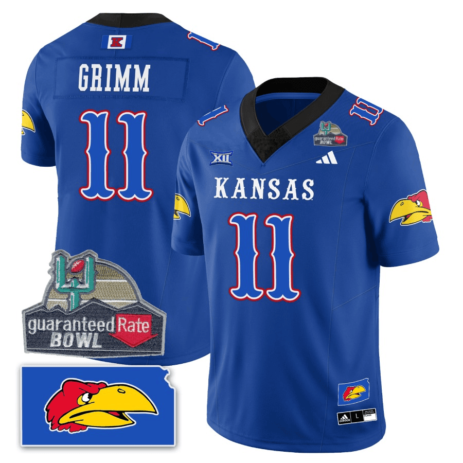 Kansas Jayhawks Blackhawk Guaranteed Rate Bowl Patch Vapor Limited Jersey - Stitched