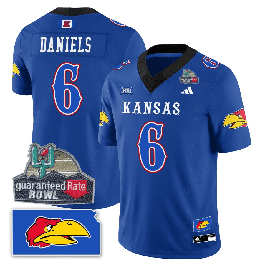 Kansas Jayhawks Blackhawk Guaranteed Rate Bowl Patch Vapor Limited Jersey - Stitched