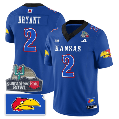 Kansas Jayhawks Blackhawk Guaranteed Rate Bowl Patch Vapor Limited Jersey - Stitched