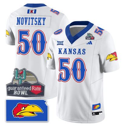 Kansas Jayhawks Blackhawk Guaranteed Rate Bowl Patch Vapor Limited Jersey - Stitched