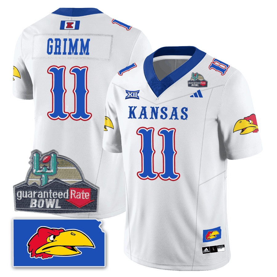 Kansas Jayhawks Blackhawk Guaranteed Rate Bowl Patch Vapor Limited Jersey - Stitched