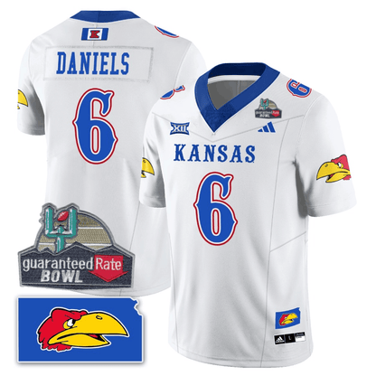 Kansas Jayhawks Blackhawk Guaranteed Rate Bowl Patch Vapor Limited Jersey - Stitched