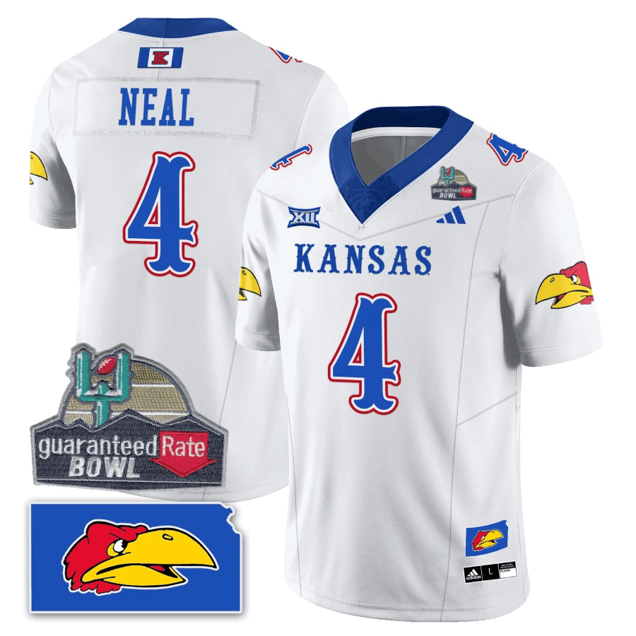 Kansas Jayhawks Blackhawk Guaranteed Rate Bowl Patch Vapor Limited Jersey - Stitched