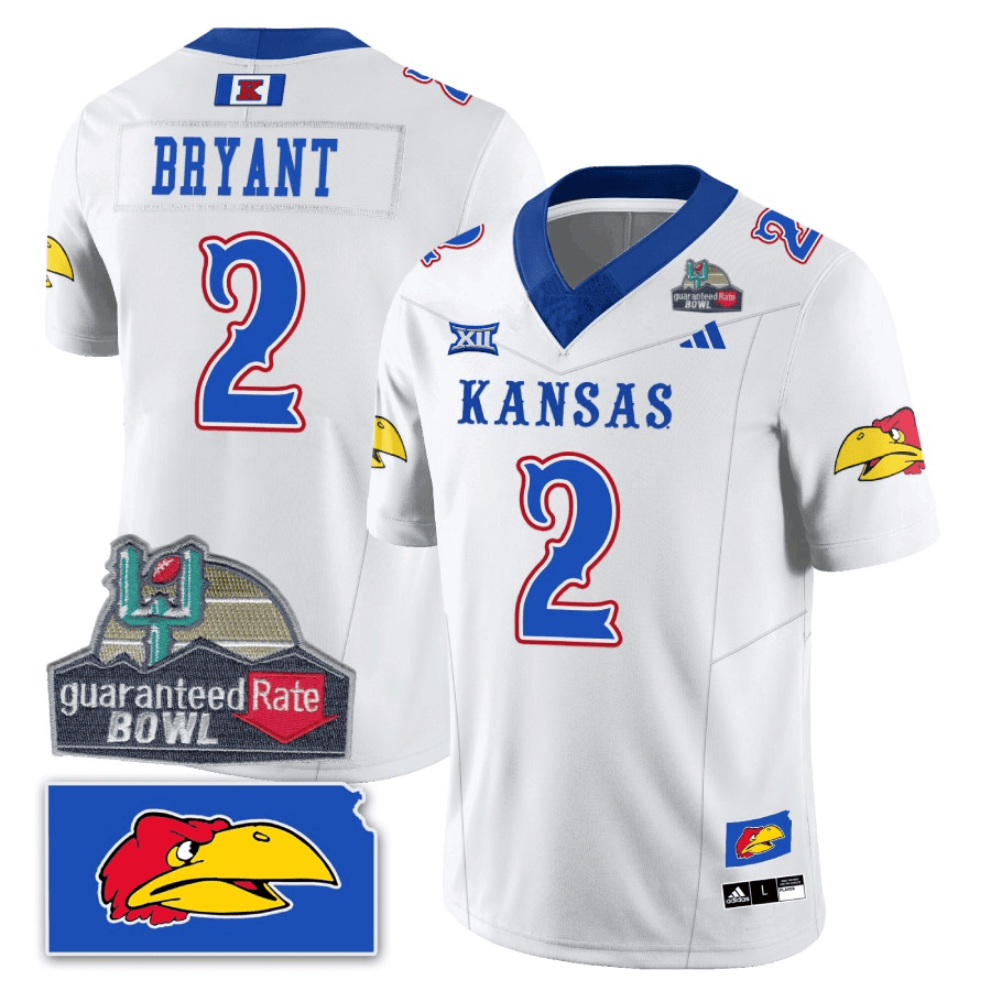 Kansas Jayhawks Blackhawk Guaranteed Rate Bowl Patch Vapor Limited Jersey - Stitched