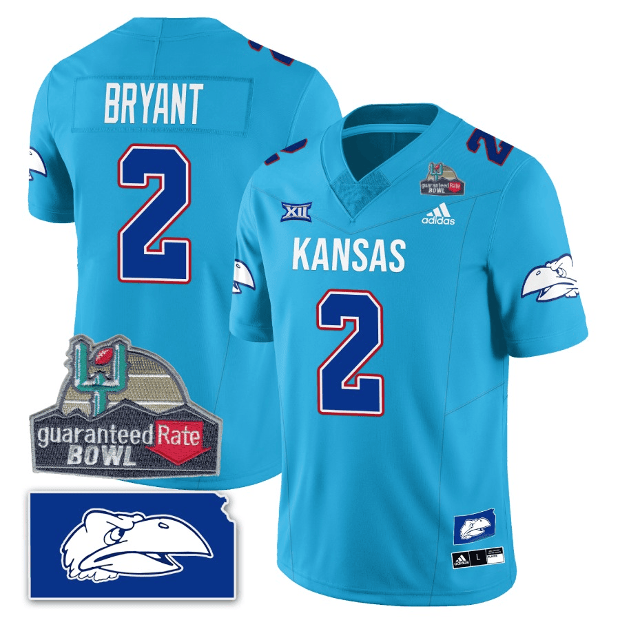 Kansas Jayhawks Blackhawk Guaranteed Rate Bowl Patch Vapor Limited Jersey - Stitched
