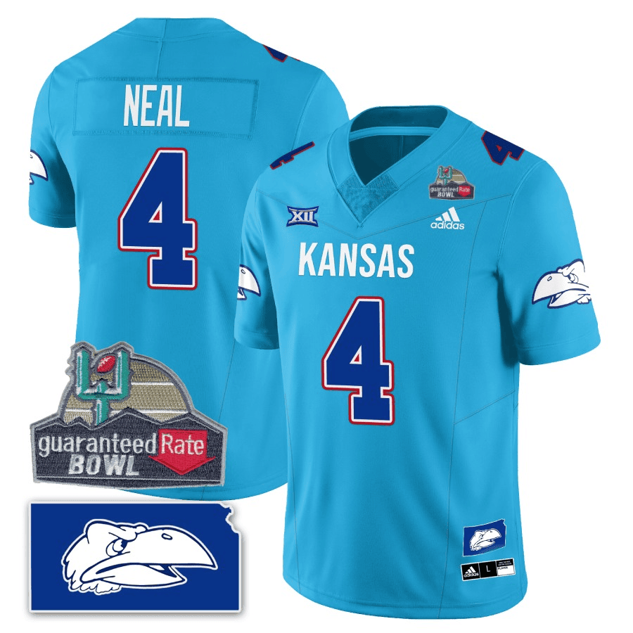 Kansas Jayhawks Blackhawk Guaranteed Rate Bowl Patch Vapor Limited Jersey - Stitched