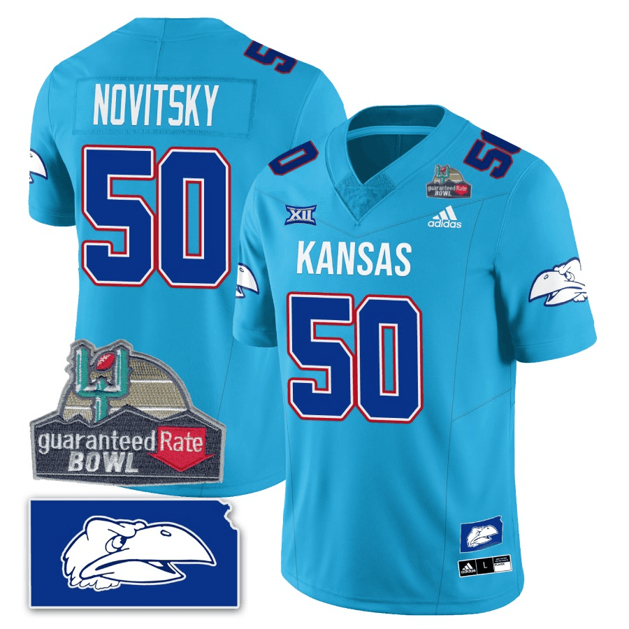 Kansas Jayhawks Blackhawk Guaranteed Rate Bowl Patch Vapor Limited Jersey - Stitched