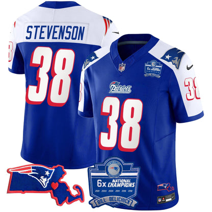 Patriots Bill Belichick 6x Champions Patch Vapor Jersey - All Stitched