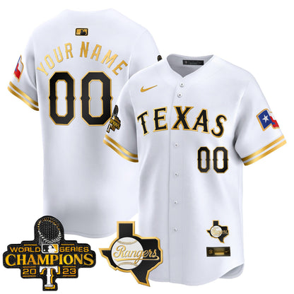 Rangers World Series Champions Vapor Premier Limited Custom Jersey V2 - All Stitched