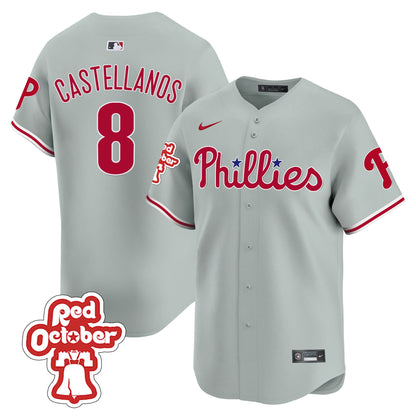 Phillies Red Octorber Patch Vapor Premier Limited Jersey - All Stitched