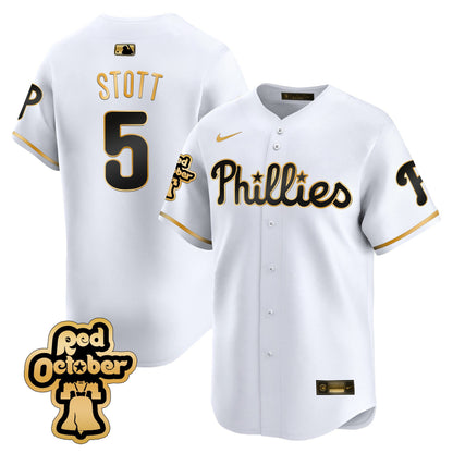 Phillies Red Octorber Patch Vapor Premier Limited Jersey - All Stitched