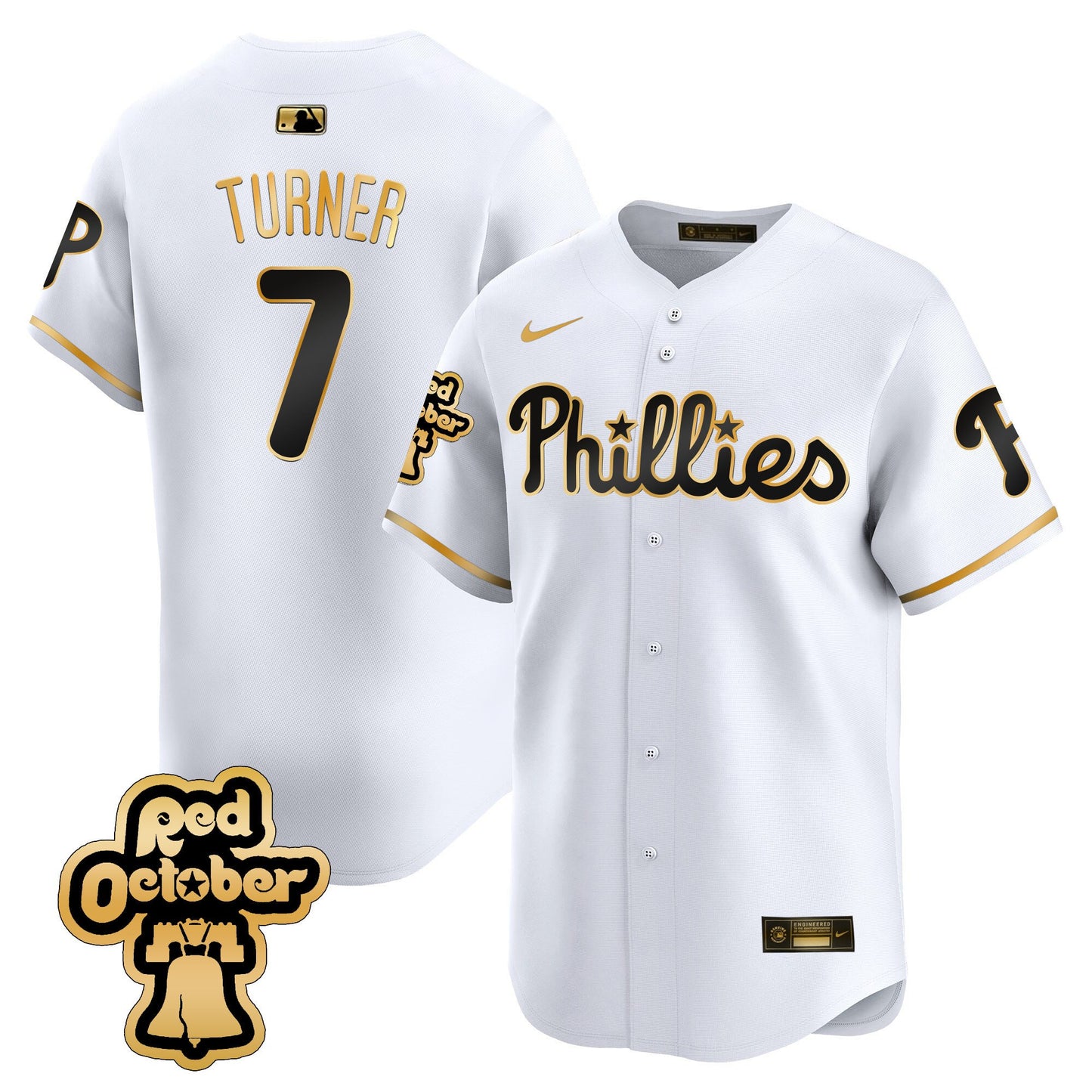 Phillies Red Octorber Patch Vapor Premier Limited Jersey - All Stitched