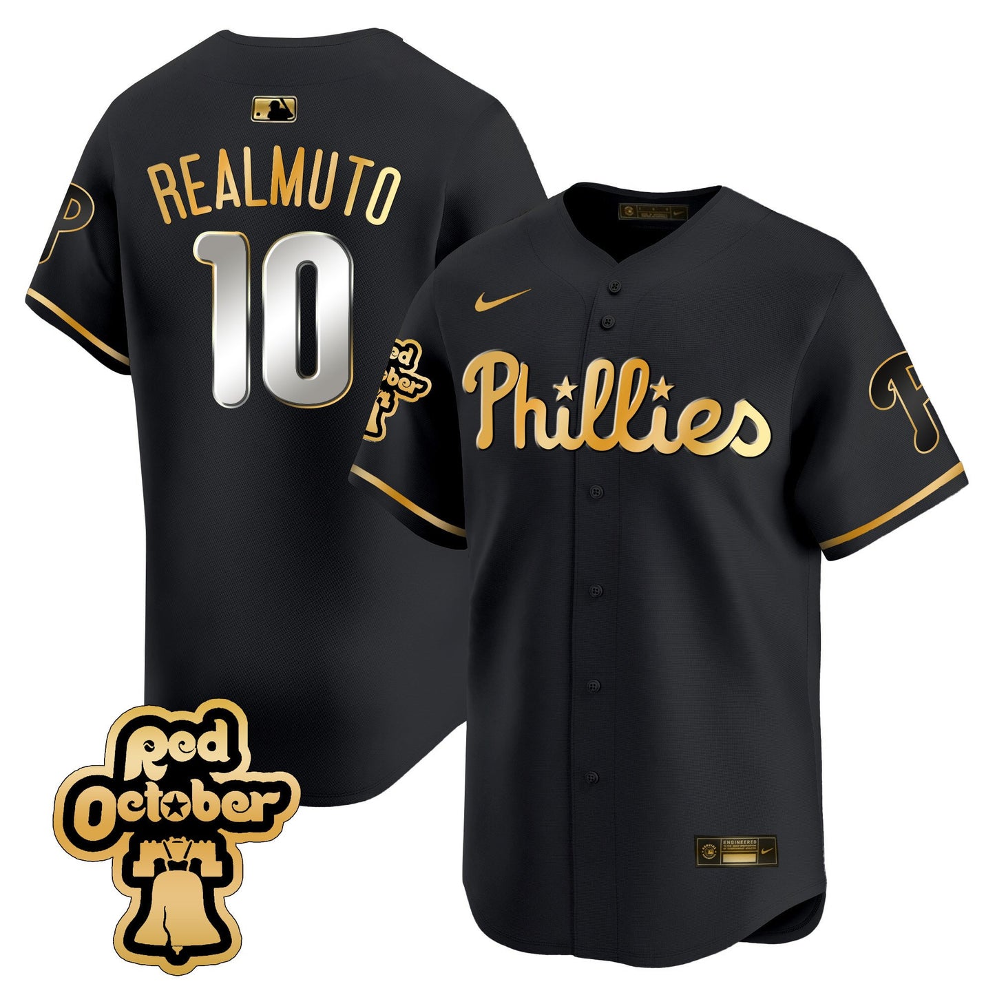 Phillies Red Octorber Patch Vapor Premier Limited Jersey - All Stitched