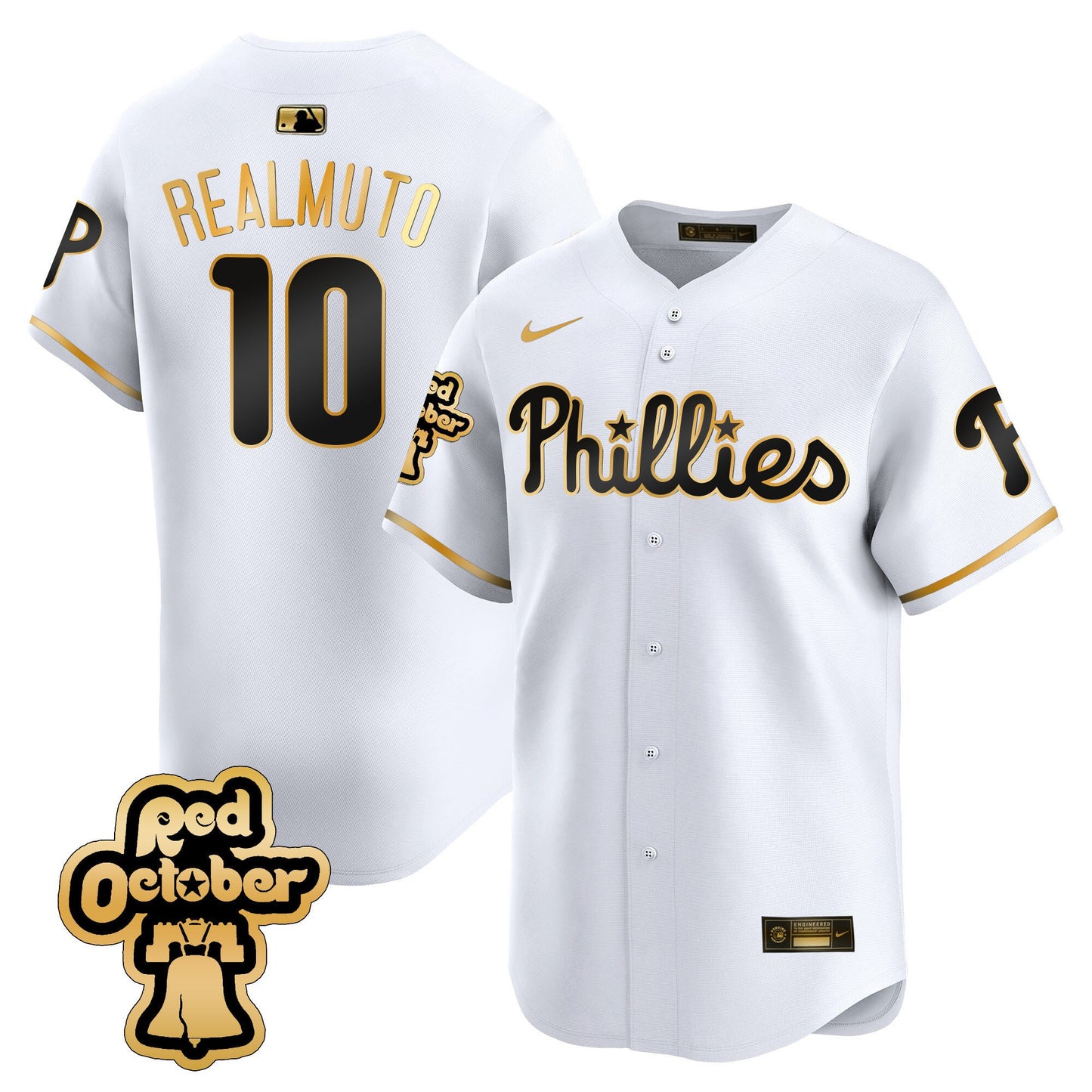 Phillies Red Octorber Patch Vapor Premier Limited Jersey - All Stitched