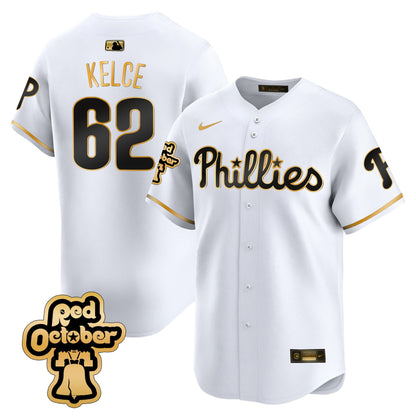 Phillies Red Octorber Patch Vapor Premier Limited Jersey - All Stitched