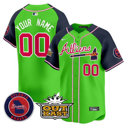 Atlanta Braves Atliens Vapor Premier Limited Custom Jersey - All Stitched